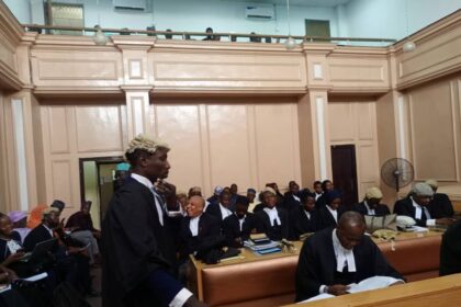 Lawyers are present as the Kano High Court adjudicates the case involving Ganduje.