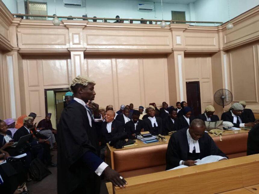 Lawyers are present as the Kano High Court adjudicates the case involving Ganduje.